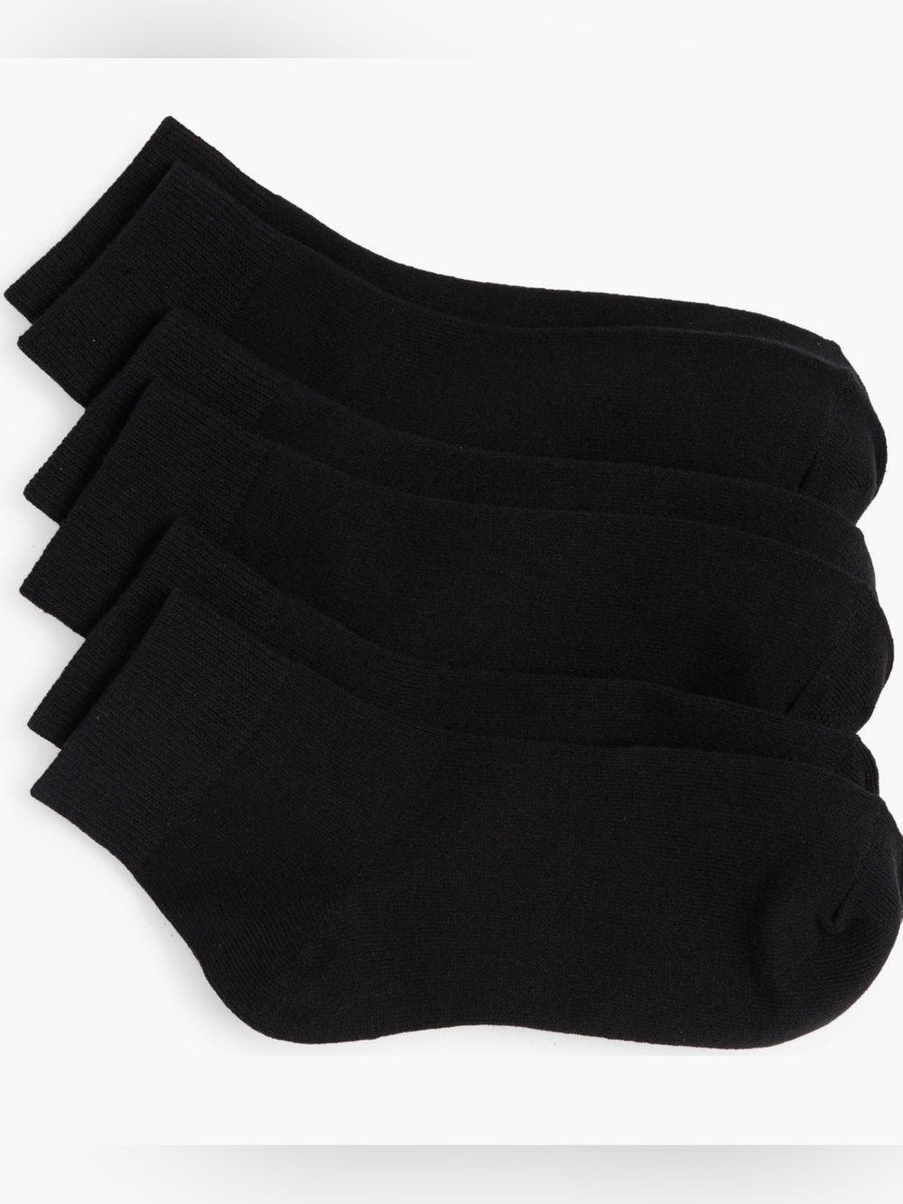 Nordstrom 3-Pack Everyday Quarter Socks Black NWT Size 9-1